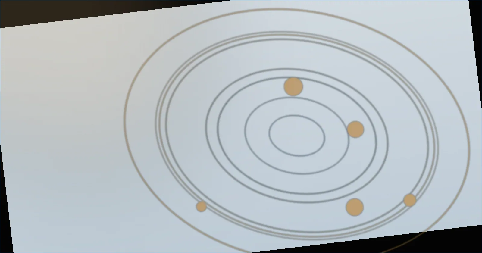 Navy orbit pattern suggesting accounts circling a credit file